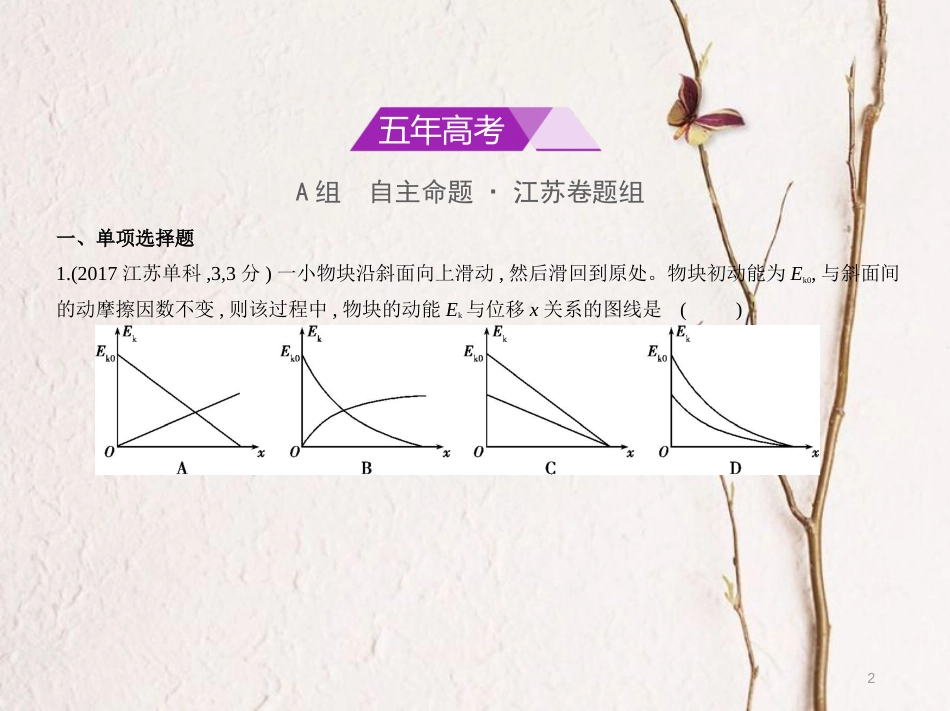 （江苏专用）高考物理总复习 专题六 机械能及守恒定律课件_第2页