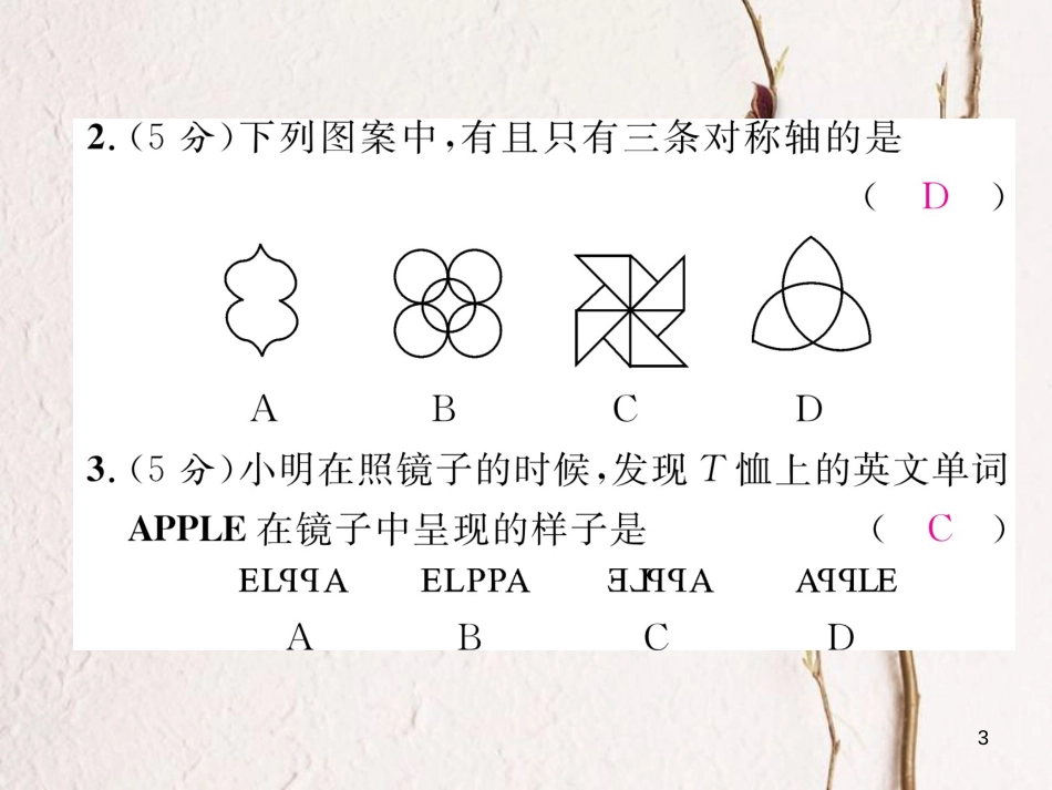 （毕节专版）七年级数学下册 双休作业（七）课件 （新版）北师大版_第3页