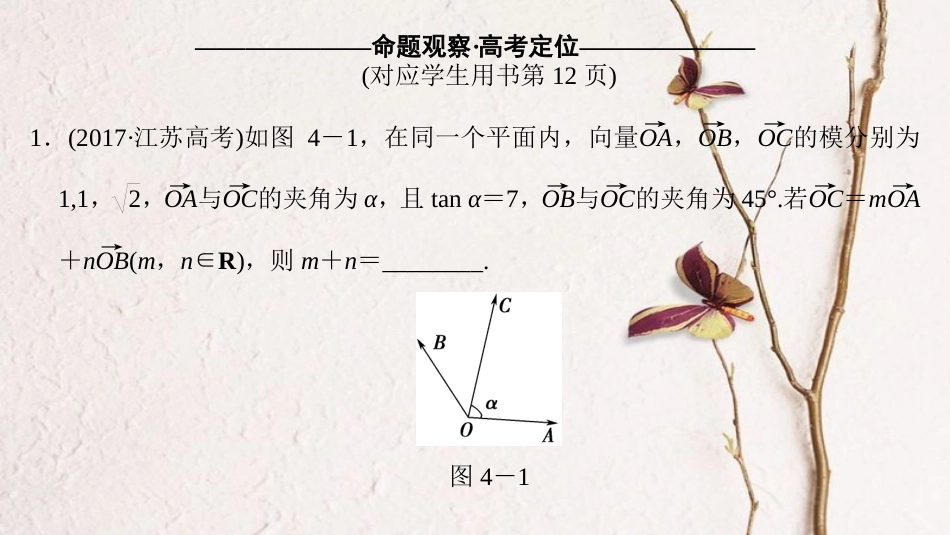（江苏专版）高考数学二轮复习 第1部分 知识专题突破 专题4 平面向量课件_第3页