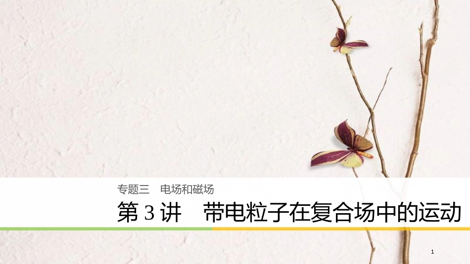 （浙江选考）高考物理二轮复习 专题三 电场和磁场 第3讲 带电粒子在复合场中的运动课件_第1页