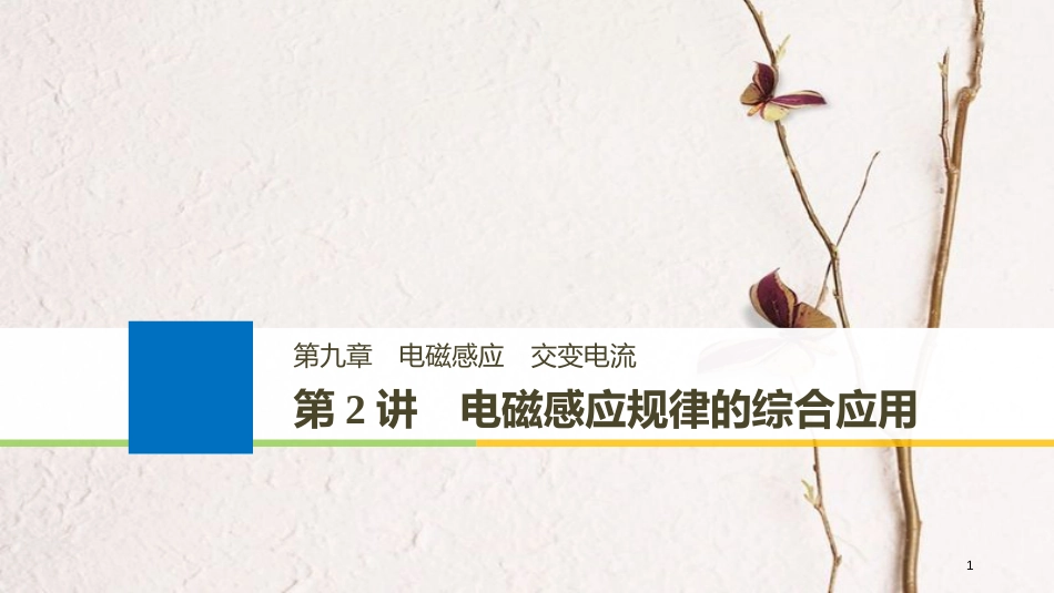（浙江选考）高考物理大一轮复习 第九章 电磁感应 交变电流 第2讲 电磁感应规律的综合应用课件_第1页