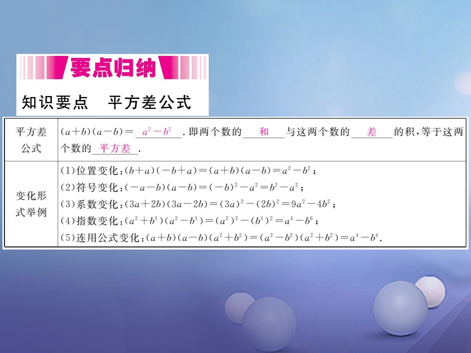 八级数学上册 4.. 平方差公式（小册子）课件 （新版）新人教版_第2页