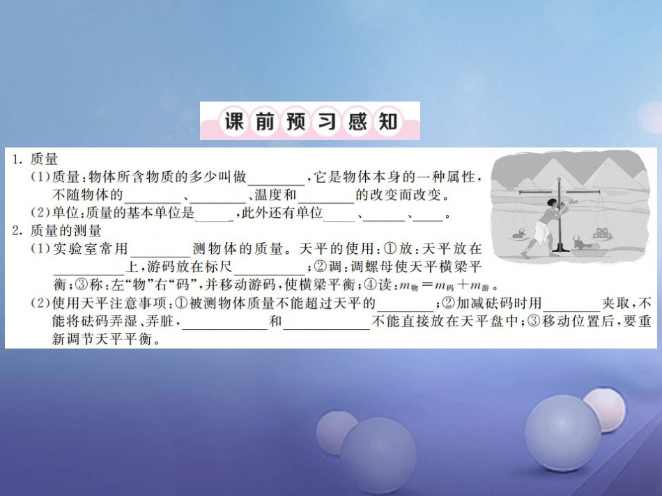 八年级物理上册 第六章 质量与密度 第1节 质量习题课件 （新版）新人教版_第2页
