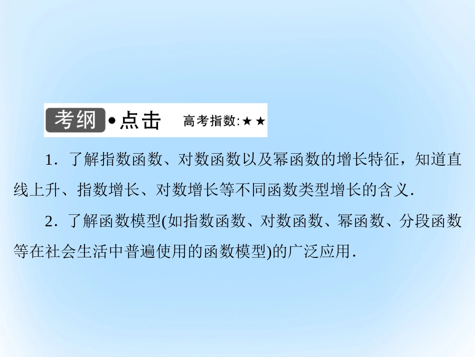 届高考数学大一轮复习 第二章 基本初等函数、导数及其应用 第10课时 函数模型及其应用课件 文 北师大版_第3页