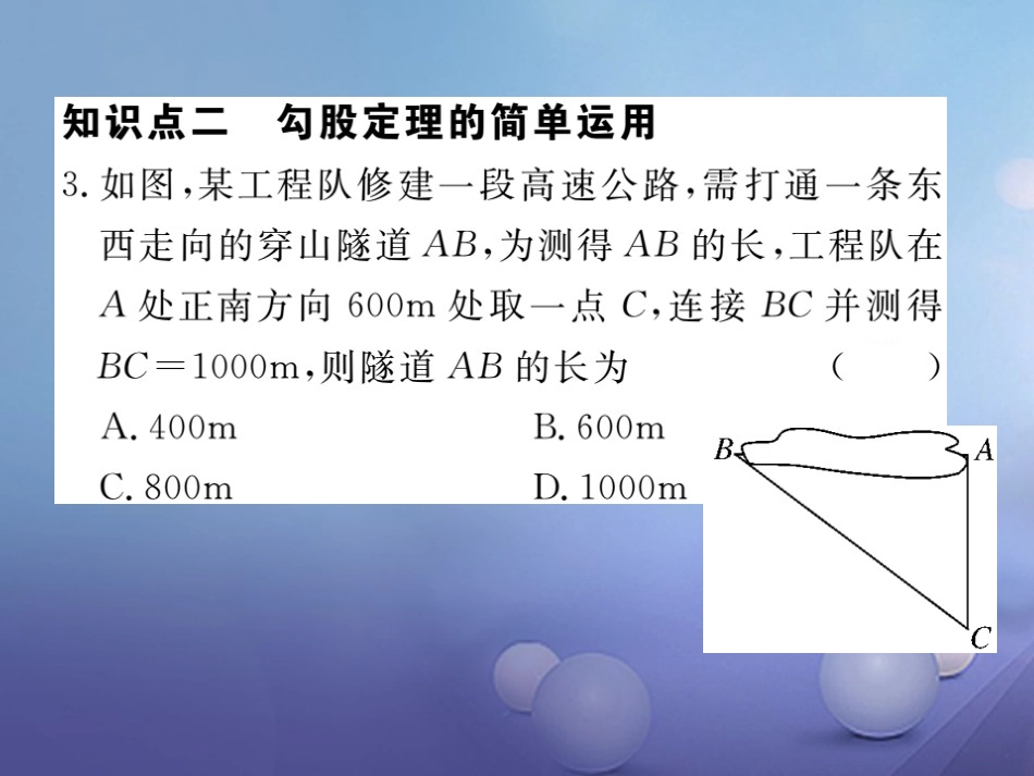 八级数学上册 . 第课时 验证勾股定理习题课件 （新版）北师大版_第3页