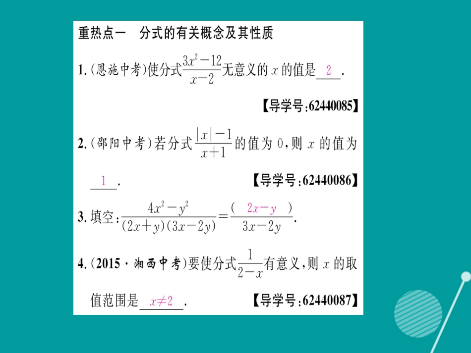 八年级数学上册 第1章 分式重热点突破课件 （新版）湘教版_第2页