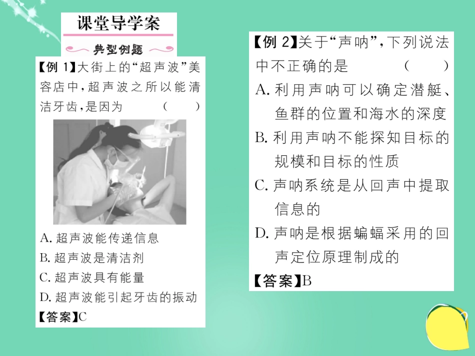 八年级物理上册 2.3 声的利用作业课件 （新版）新人教版_第2页