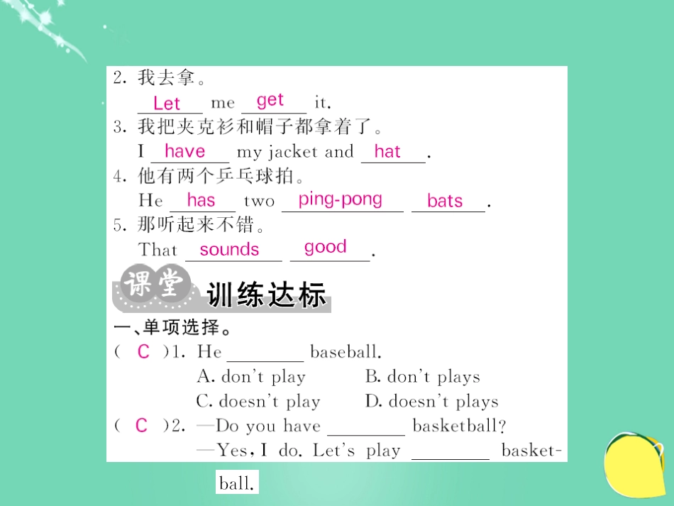 七年级英语上册 Unit 5 Do you have a soccer ball（第2课时）课件 （新版）人教新目标版_第3页