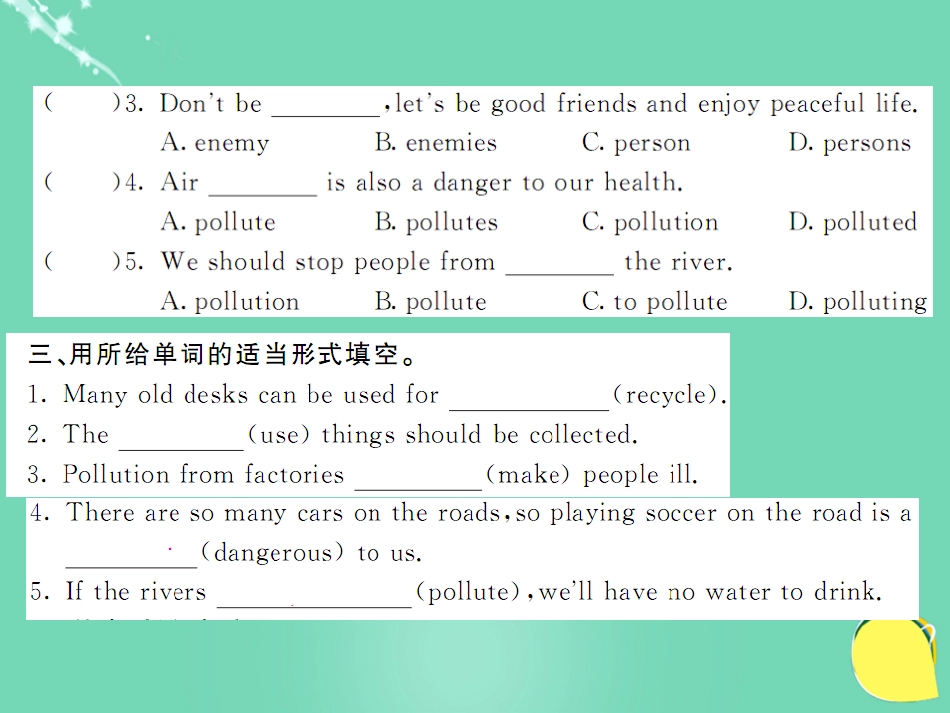 九年级英语上册 Module 12 Save our world Unit 1 If everyone starts to do something, the world will be saved（第1课时）课件 （新版）外研版_第3页