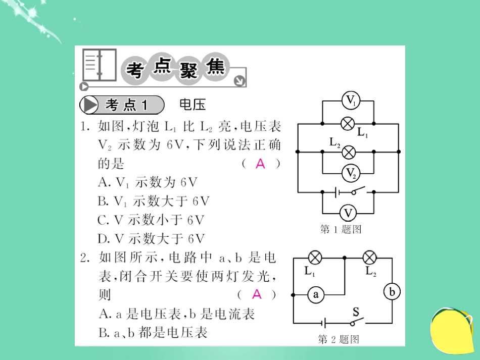 九年级物理全册 第16章 电压和电阻章末复习课件 （新版）新人教版_第3页