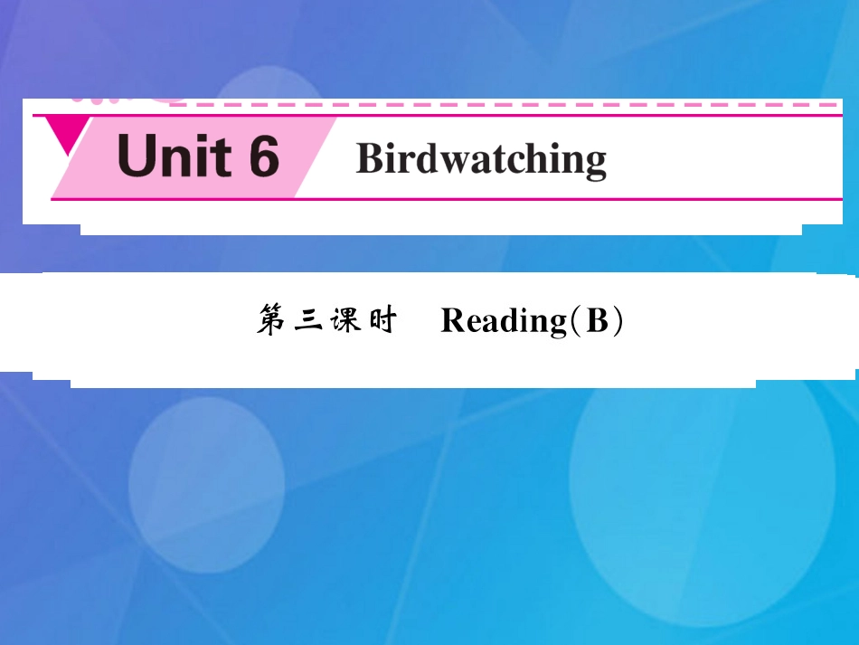 八年级英语上册 Unit 6 Bird watching（第3课时）课件 （新版）牛津版_第1页