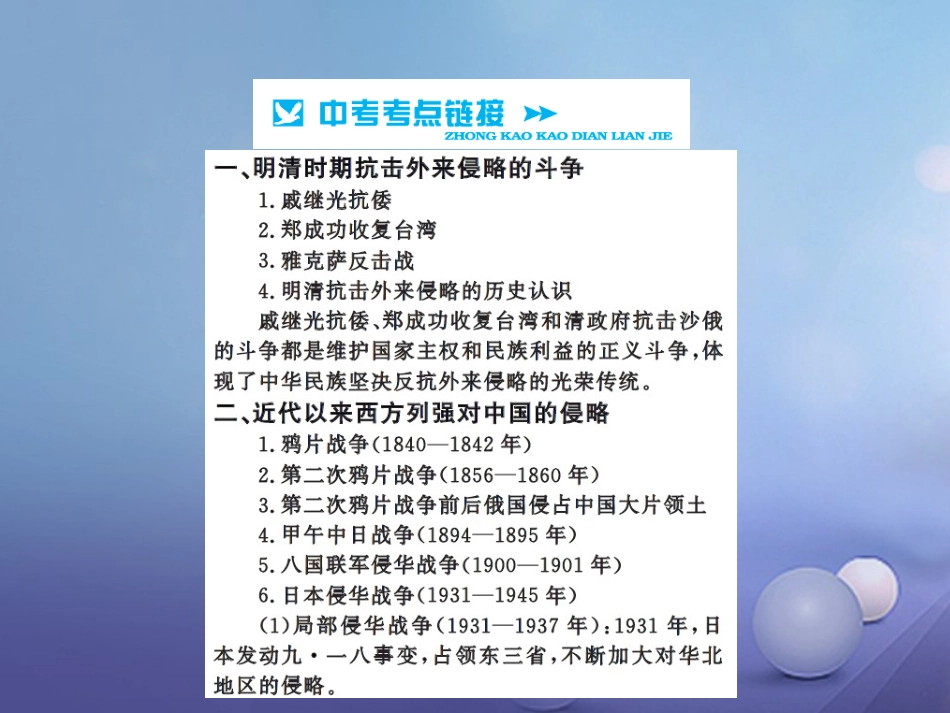 中考历史总复习 第二篇 专题突破一 列强的侵略与中华民族的抗争课件_第3页