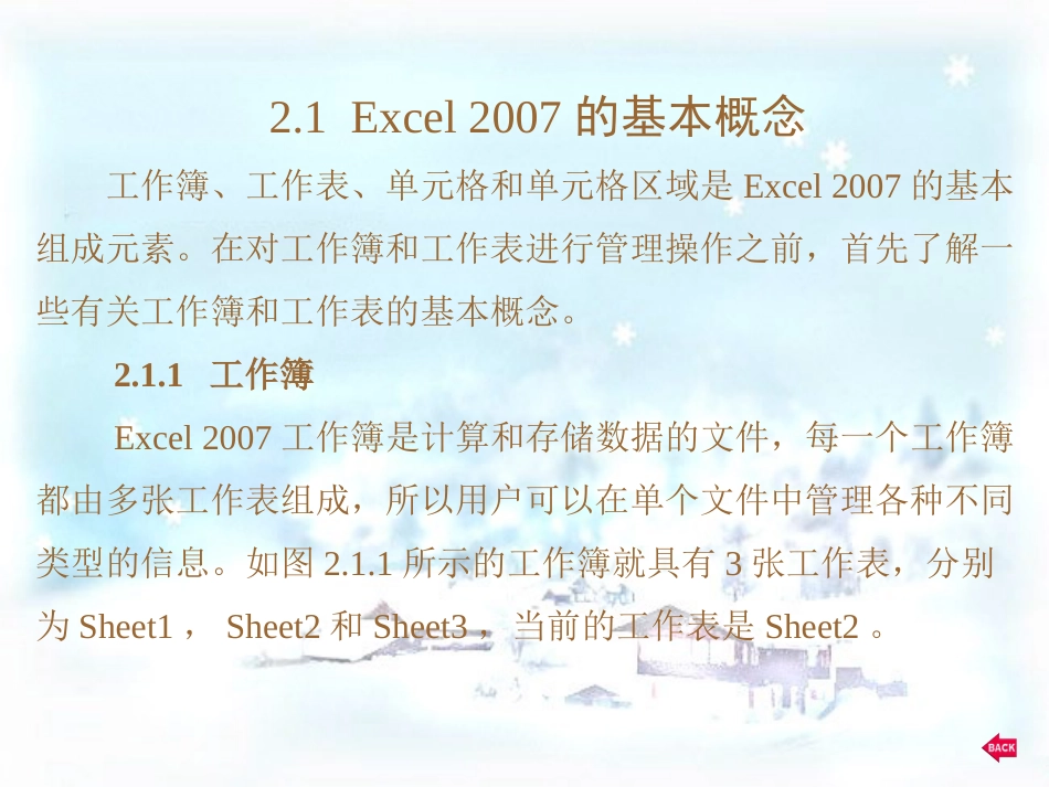 中文Excel2007电子表格制作实训教程电子教案第2章_第2页