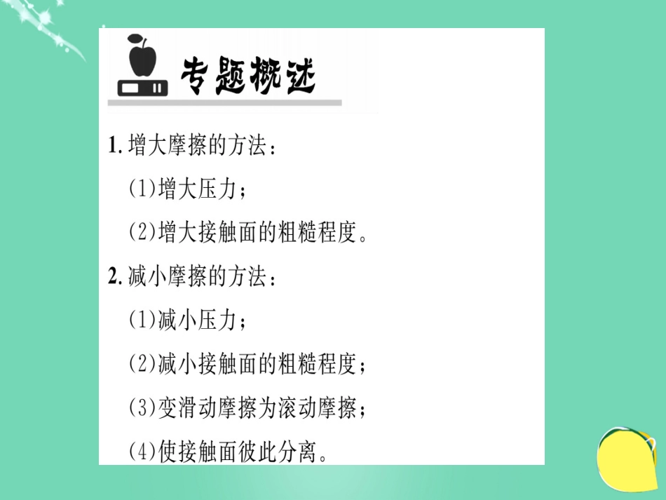 八年级物理全册 第6章 熟悉而陌生的力 专题七 增大摩擦和减小摩擦的方法课件 （新版）沪科版_第2页