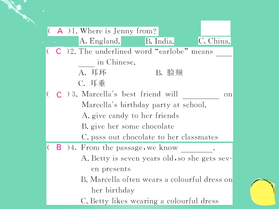 七年级英语上册 Module 8 Choosing presents阅读拓展课件 （新版）外研版_第3页