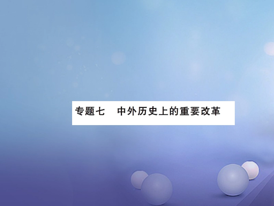 中考历史总复习 第二篇 专题突破七 中外历史上的重要改革课件_第1页