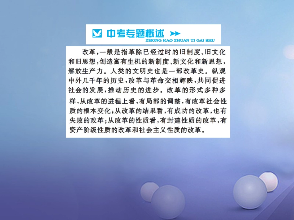 中考历史总复习 第二篇 专题突破七 中外历史上的重要改革课件_第2页