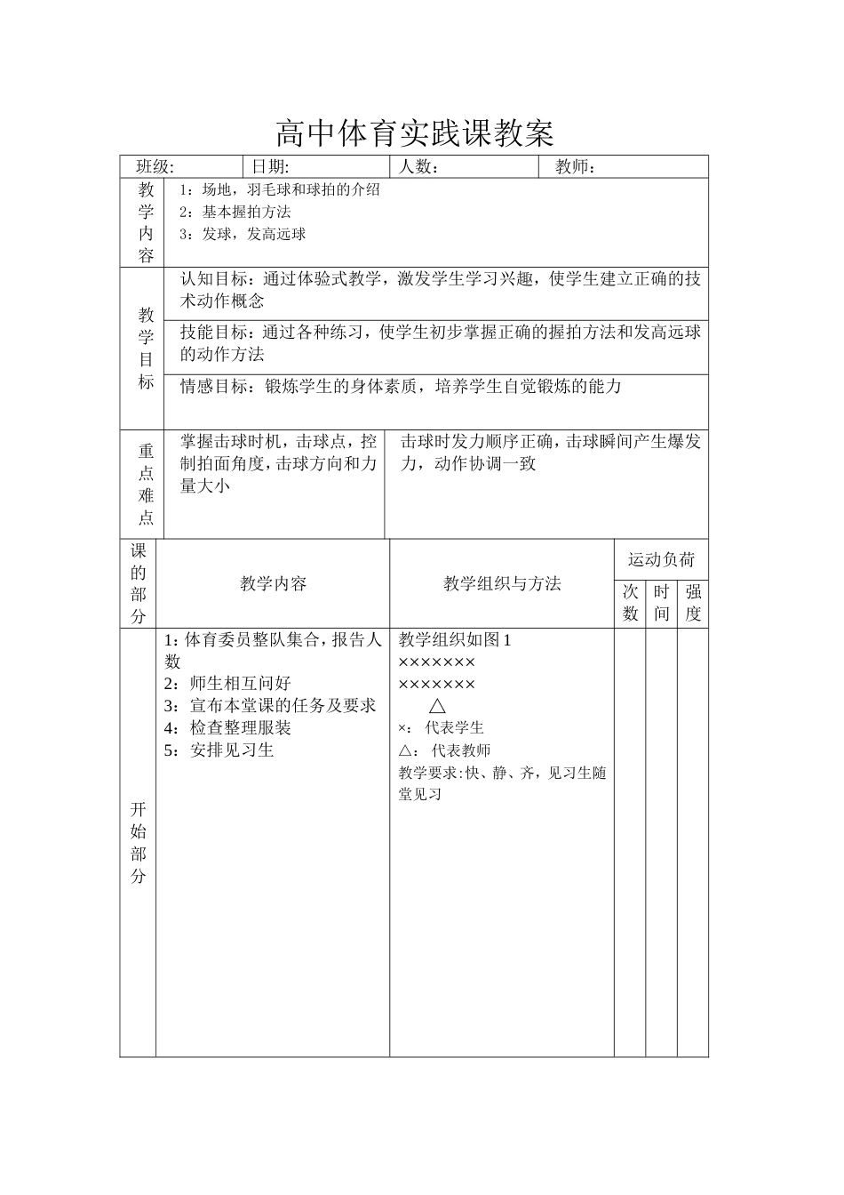 中学羽毛球教案[共4页]_第1页