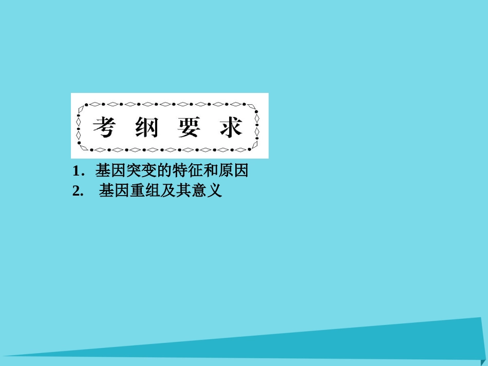 届高考高考生物一轮复习 第五章 基因突变及其他变异（第二十四课时）第1节 基因突变和基因重组课件 新人教版必修_第3页