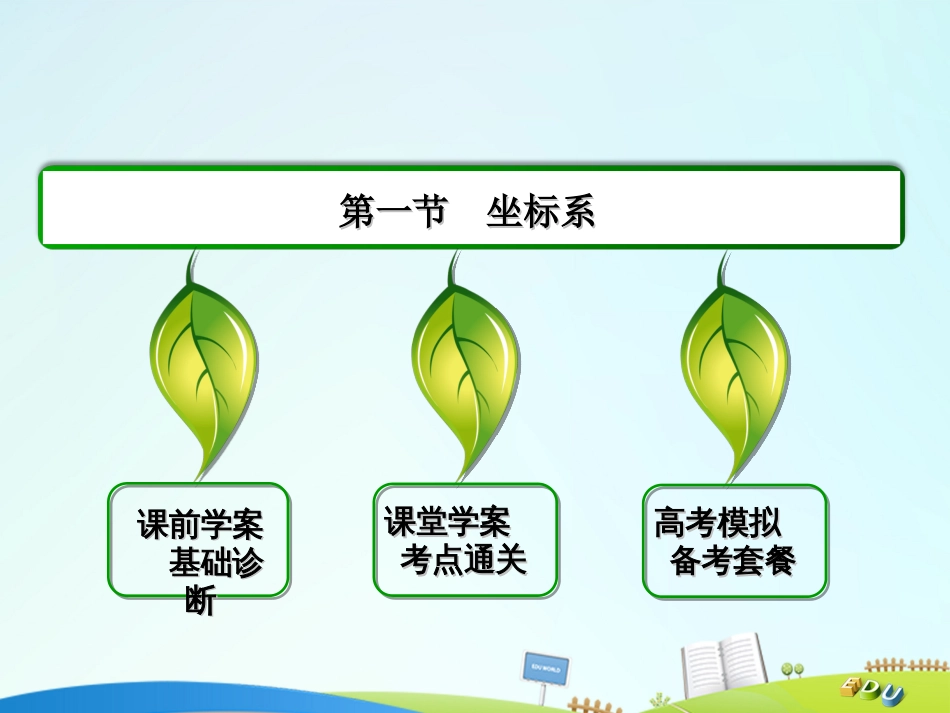 届高三数学一轮总复习 坐标系与参数方程 第一节 坐标系课件 选修44_第2页