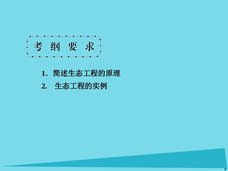 届高考高考生物一轮复习 专题五 生态工程（第五十三课时）生态工程的基本原理、实例和发展前景课件 新人教版选修_第3页