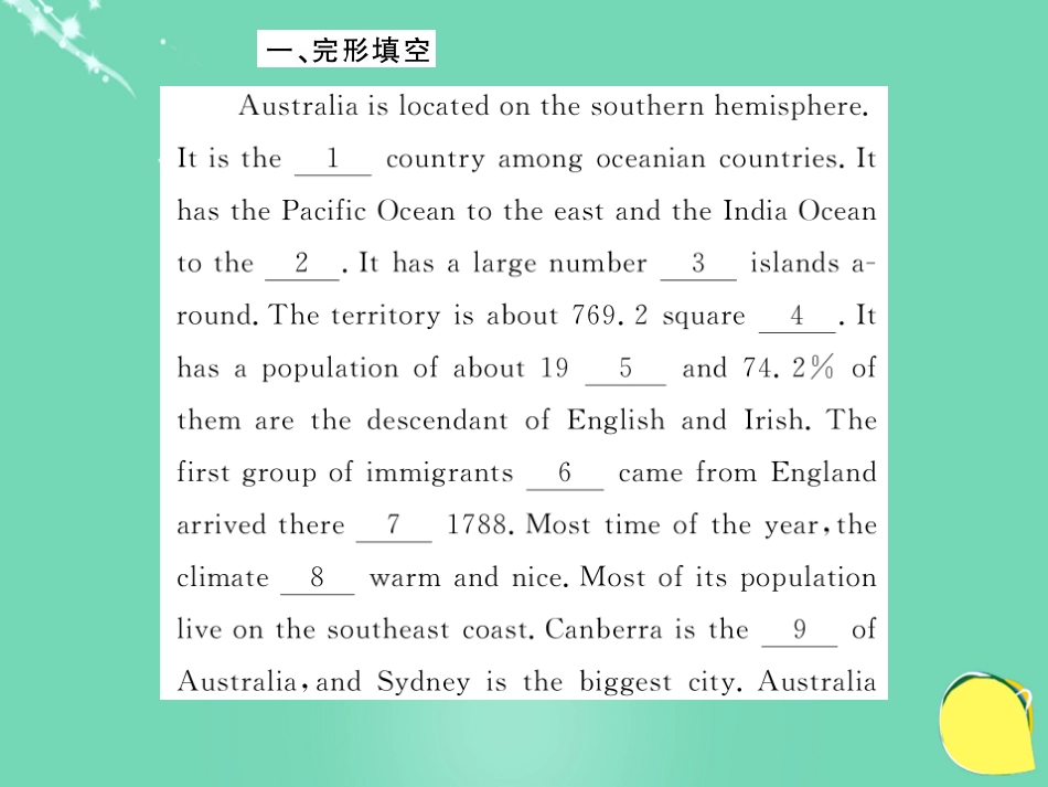 九年级英语上册 Module 10 Australia阅读拓展课件 （新版）外研版_第2页