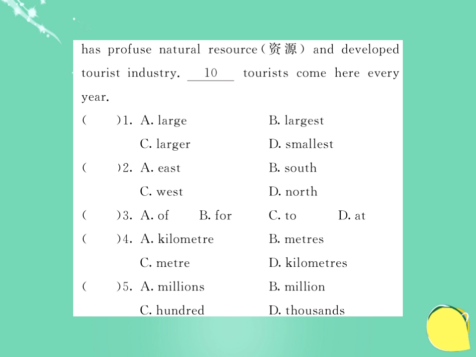 九年级英语上册 Module 10 Australia阅读拓展课件 （新版）外研版_第3页