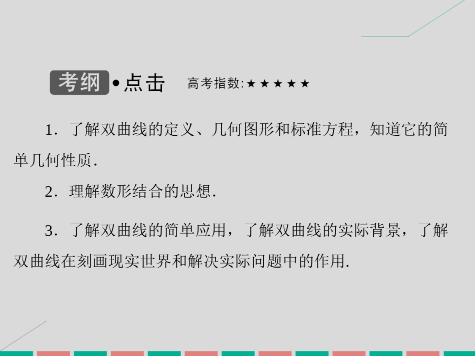 届高考数学大一轮复习 第八章 平面解析几何 第7课时 双曲线课件 理 北师大版_第3页