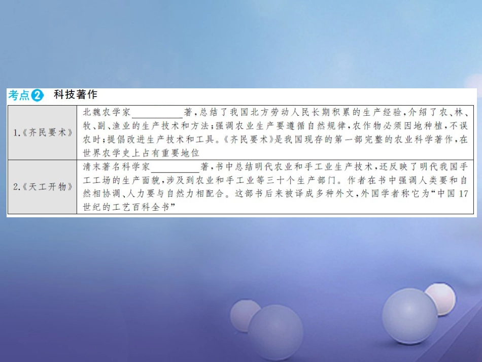 中考历史 基础知识夯实 模块一 中国古代史 第五单元 中国古代的科学技术与思想文化讲义课件 岳麓版_第2页