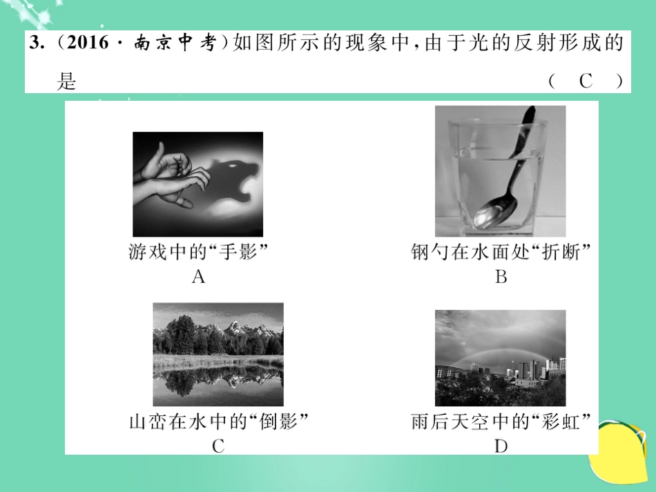 八年级物理上册 4 光现象达标测试卷课件 （新版）新人教版_第3页