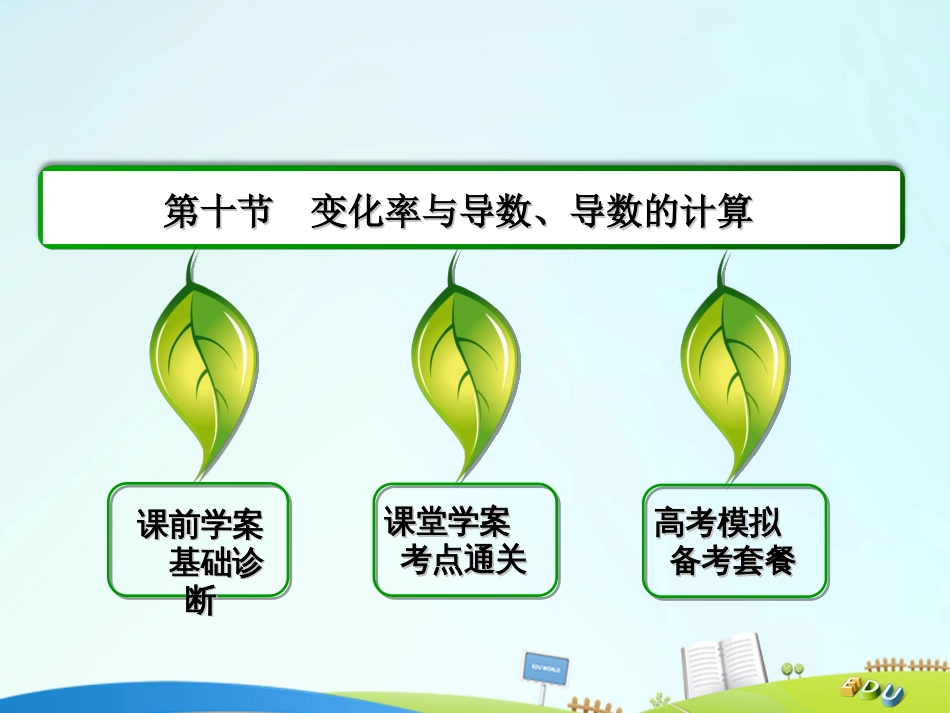 届高三数学一轮总复习 第二章 函数、导数及其应用 2.10 变化率与导数、导数的计算课件_第2页