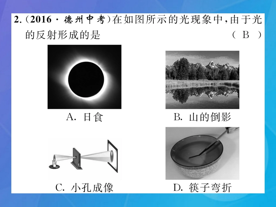 八年级物理上册 第4章 在光的世界里双休作业（四）课件 （新版）教科版_第3页