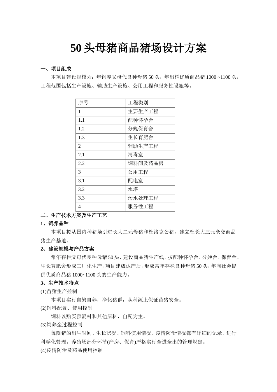 头母猪商品猪场设计方案[共6页]_第1页