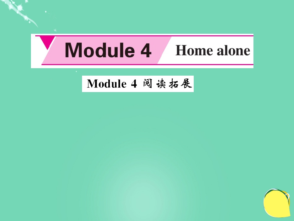 九年级英语上册 Module 4 Home alone阅读拓展课件 （新版）外研版_第1页