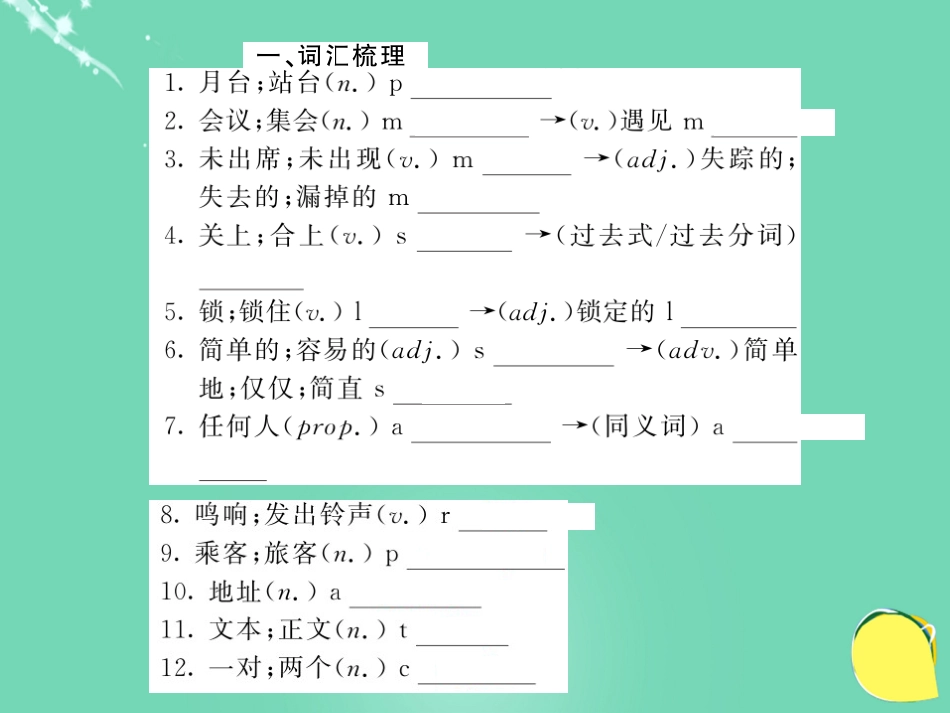 九年级英语上册 Module 4 Home alone基础梳理课件 （新版）外研版_第2页