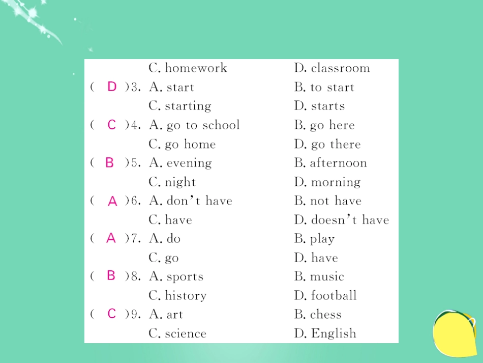 七年级英语上册 Module 5 My school day阅读拓展课件 （新版）外研版_第3页