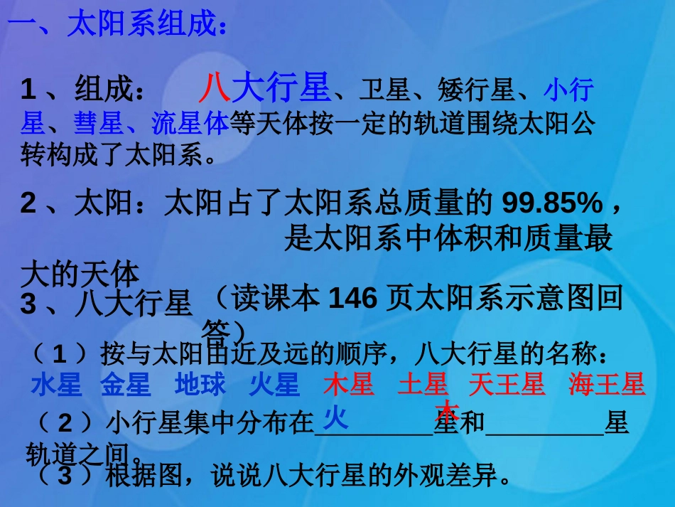 七年级科学下册 4.6《太阳系》课件1 浙教版_第2页