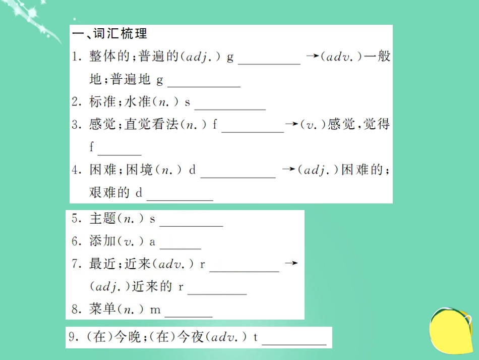 九年级英语上册 Module 11 Photos基础梳理课件 （新版）外研版_第2页
