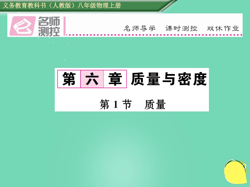 八年级物理上册 6.1 质量作业课件 （新版）新人教版_第1页