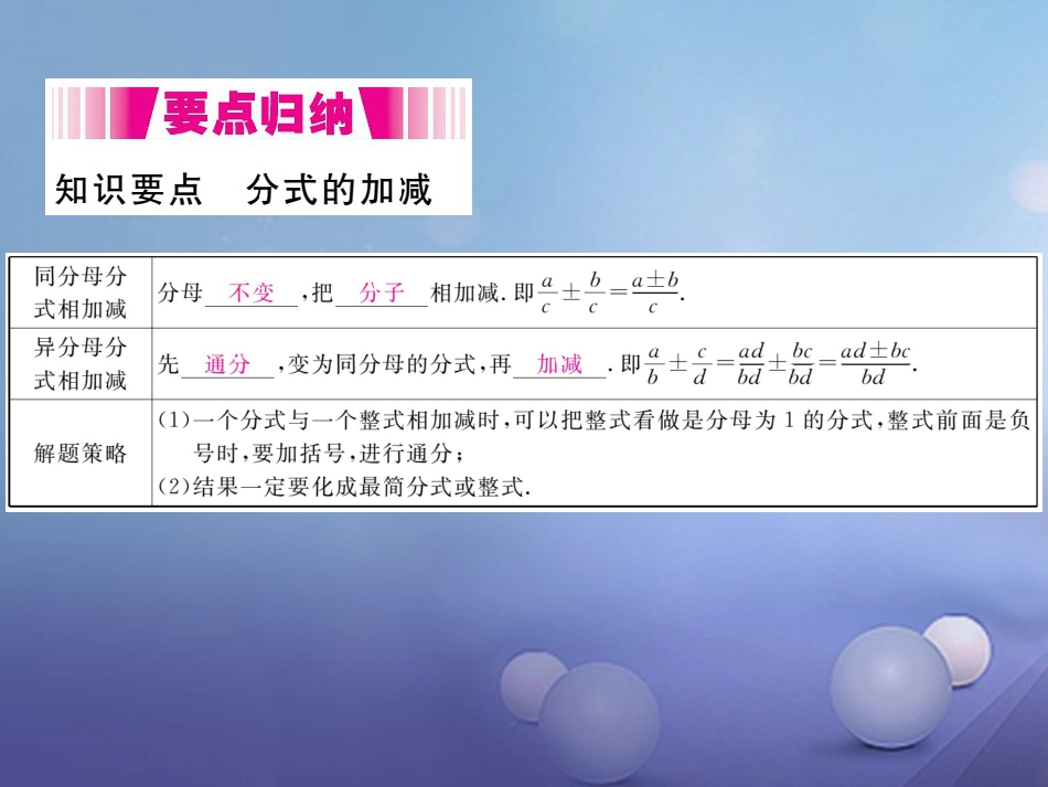 八级数学上册 5.. 第课时 分式的加减（小册子）课件 （新版）新人教版_第2页