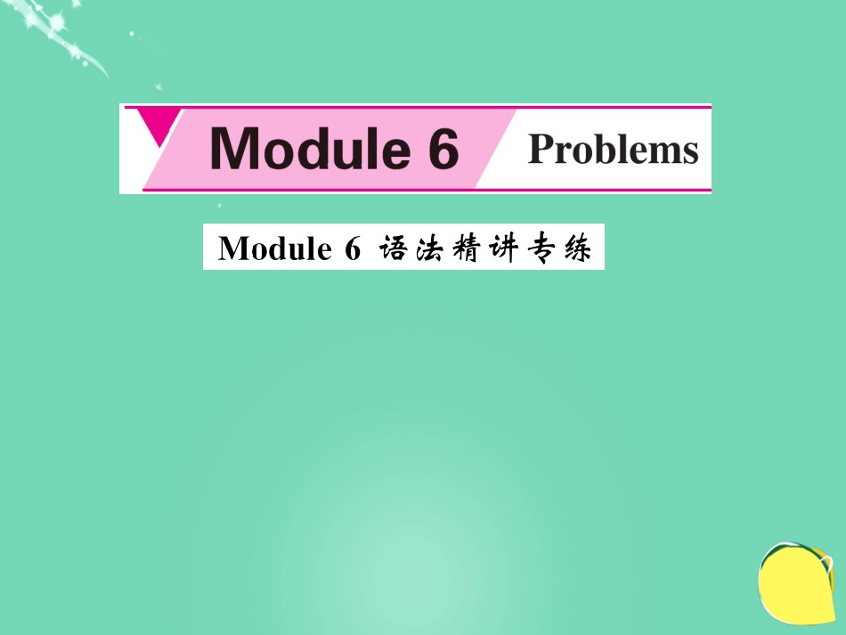 九年级英语上册 Module 6 Problems语法精讲专练课件 （新版）外研版_第1页