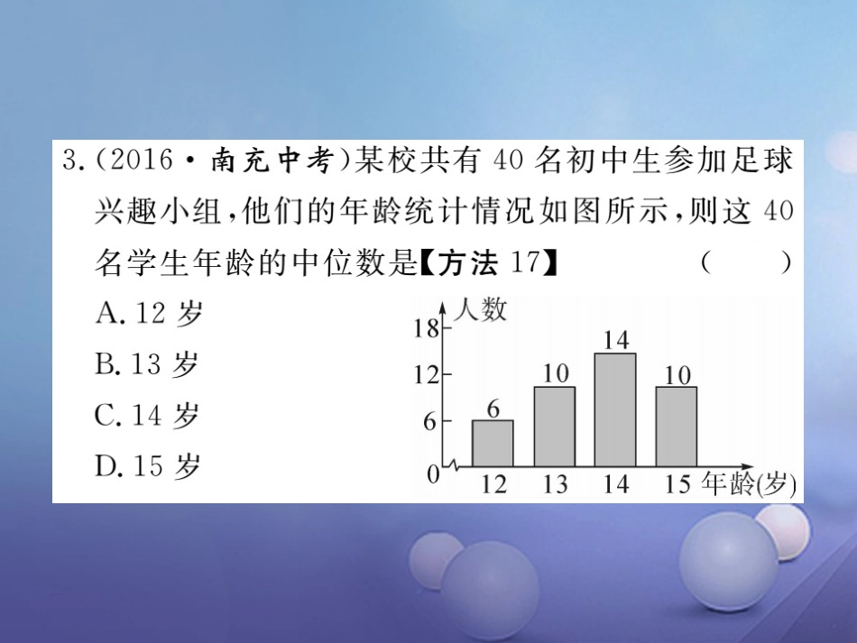 八级数学上册 6. 中位数与众数习题课件 （新版）北师大版_第3页