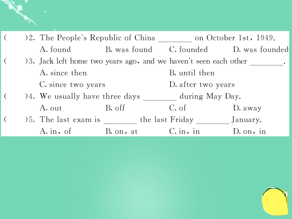 九年级英语上册 Module 2 Public holidays Unit 1 My family always go somewhere interesting as soon as the holiday begins（第1课时）课件 （新版）外研版_第3页