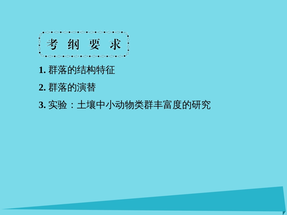 届高考高考生物一轮复习 第四章 种群和群落（第三十八课时）第3、4节 群落的结构、群落的演替实验土壤中小动物类群丰富度的研究课件 新人教版必修_第2页