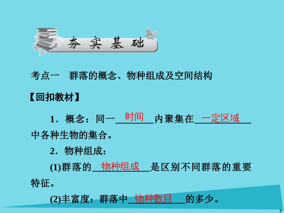届高考高考生物一轮复习 第四章 种群和群落（第三十八课时）第3、4节 群落的结构、群落的演替实验土壤中小动物类群丰富度的研究课件 新人教版必修_第3页