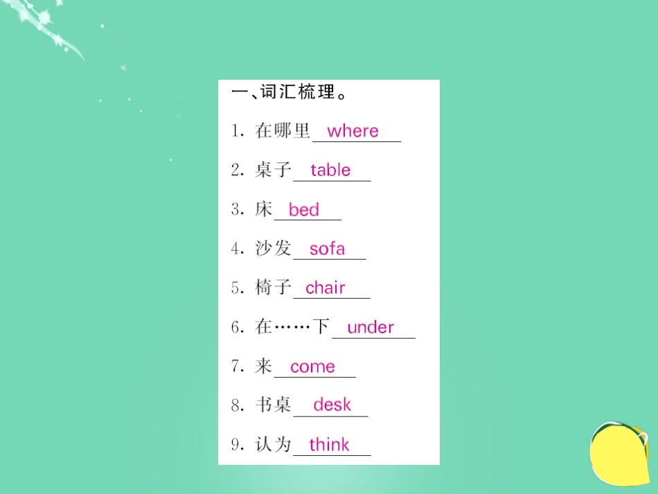七年级英语上册 Unit 4 Where is my schoolbag（第5课时）课件 （新版）人教新目标版_第2页