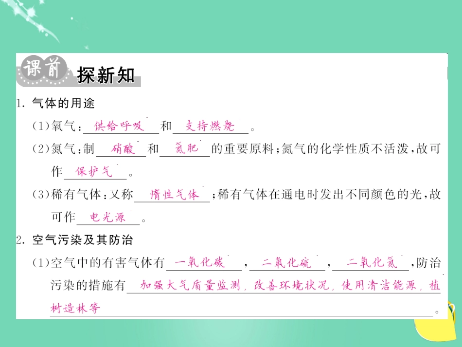 九年级化学上册 第2单元 我们周围的空气 课题1 第2课时 空气是一种宝贵的自然资源课件 （新版）新人教版_第3页