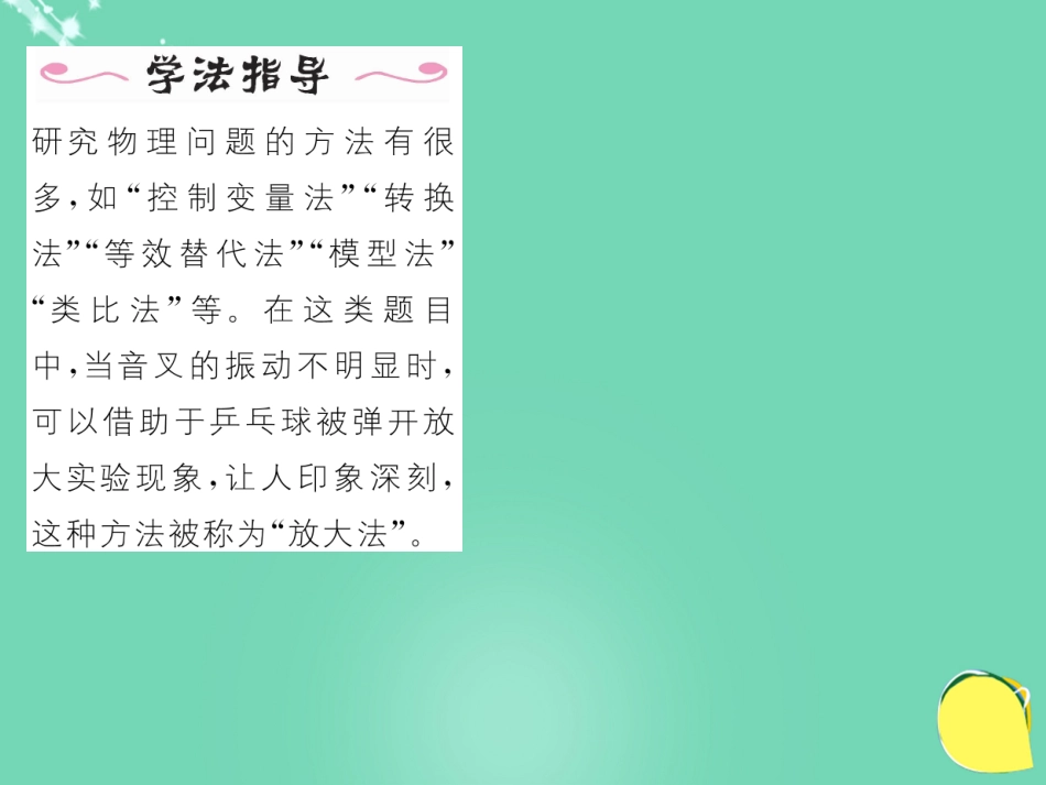 八年级物理上册 2.1.1 声音的产生及特点作业课件 （新版）新人教版_第3页