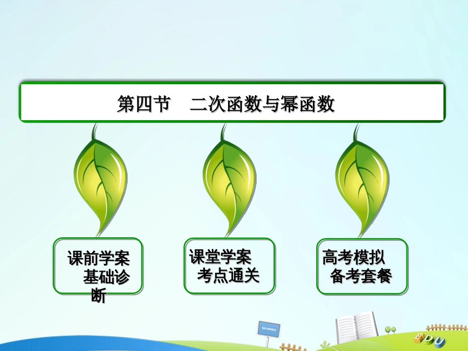 届高三数学一轮总复习 第二章 函数、导数及其应用 2.4 二次函数与幂函数课件_第2页