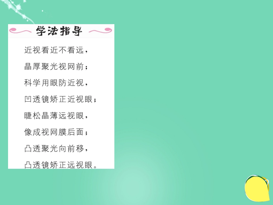 八年级物理上册 5.4 眼睛和眼镜作业课件 （新版）新人教版_第3页